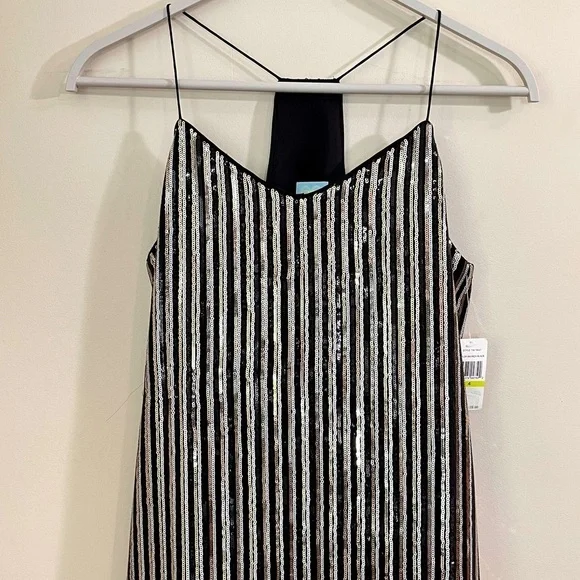 NWT CeCe Sequin Stripe Slip Dress - Picture 3 of 16